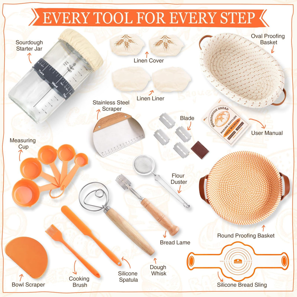 Sourdough Starter Kit, Sourdough Bread Baking Supplies, Sour Dough Starter Ki...