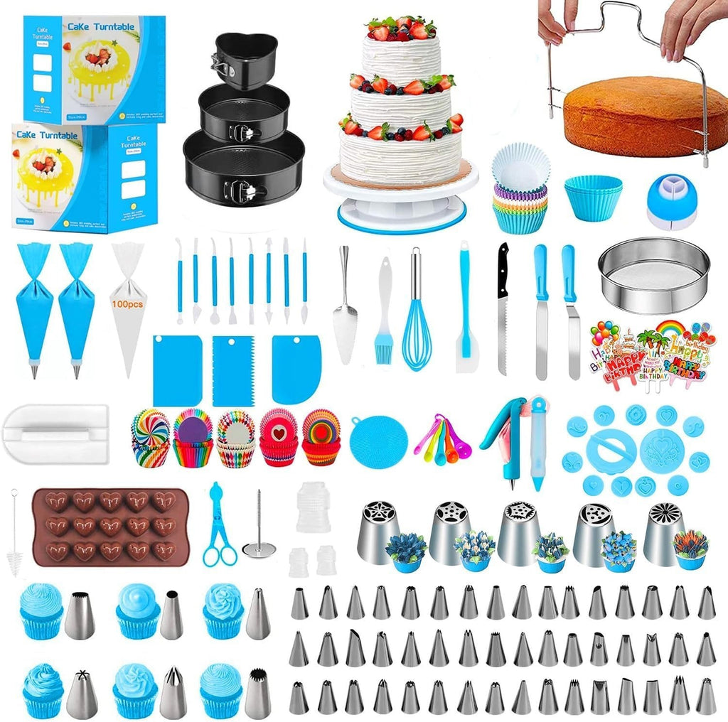 530Pcs Cake Decorating Kit with Turntable - Baking Tools & Accessories for All L